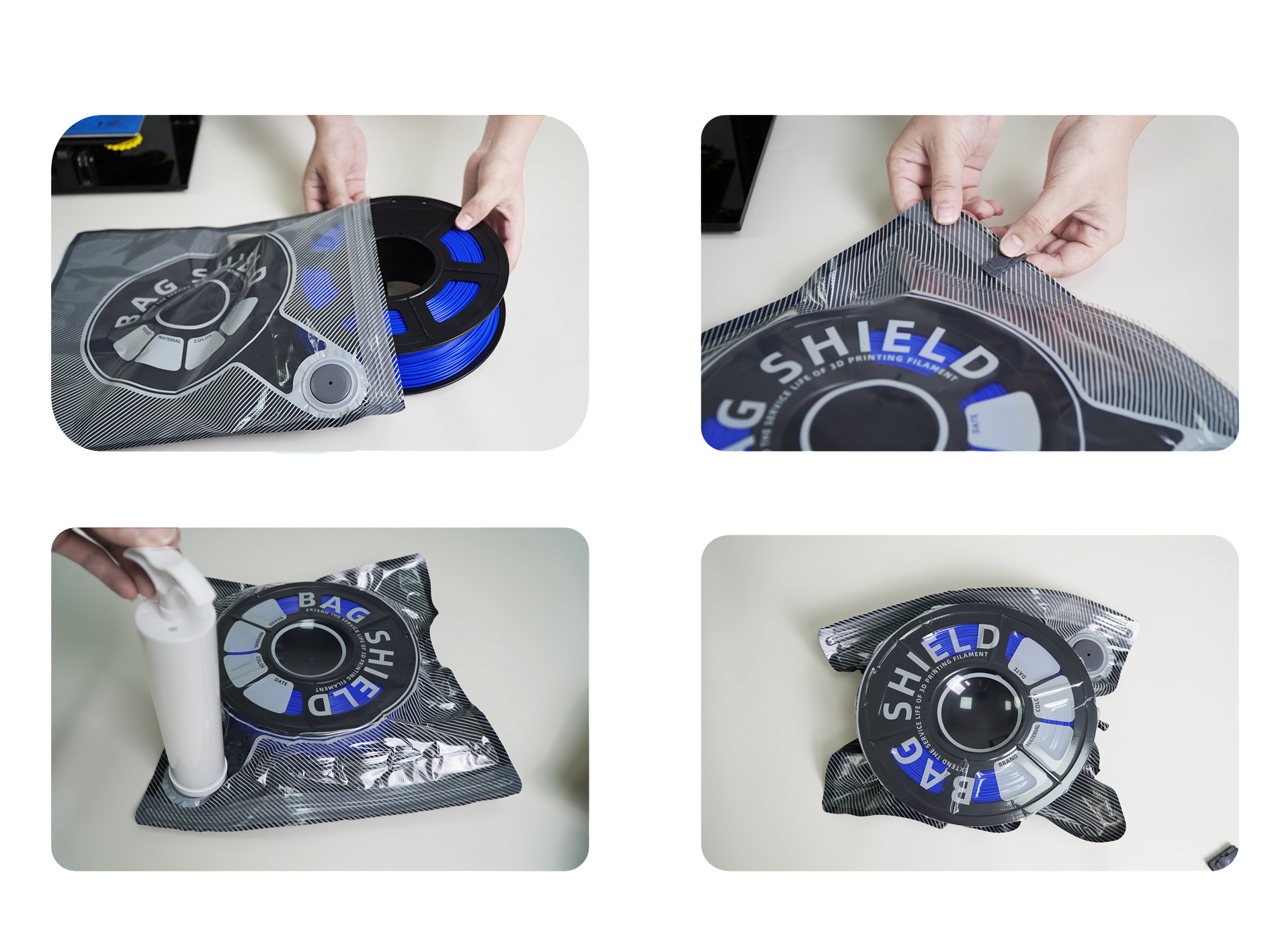 Vacuum Storage Bags for 3D Printer Filament – Reusable Filament Storage (Bags Only or Pump Kit) - Image 3