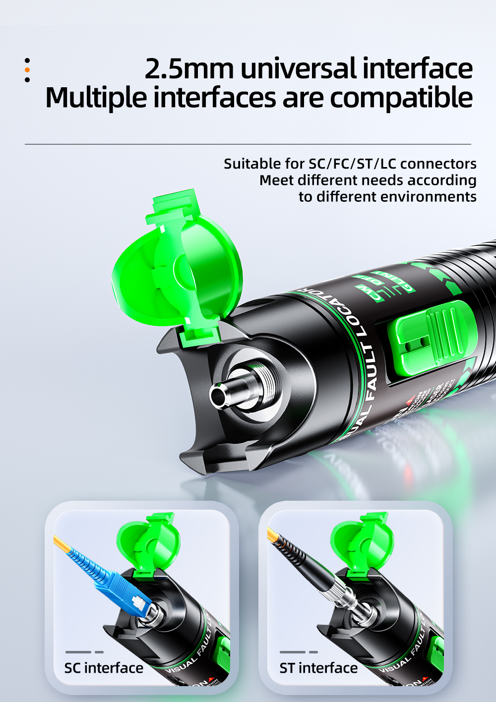 Rechargeable Fiber Optic Red Light Test Pen – 15 mW / 50 mW / 100 mW - Image 5